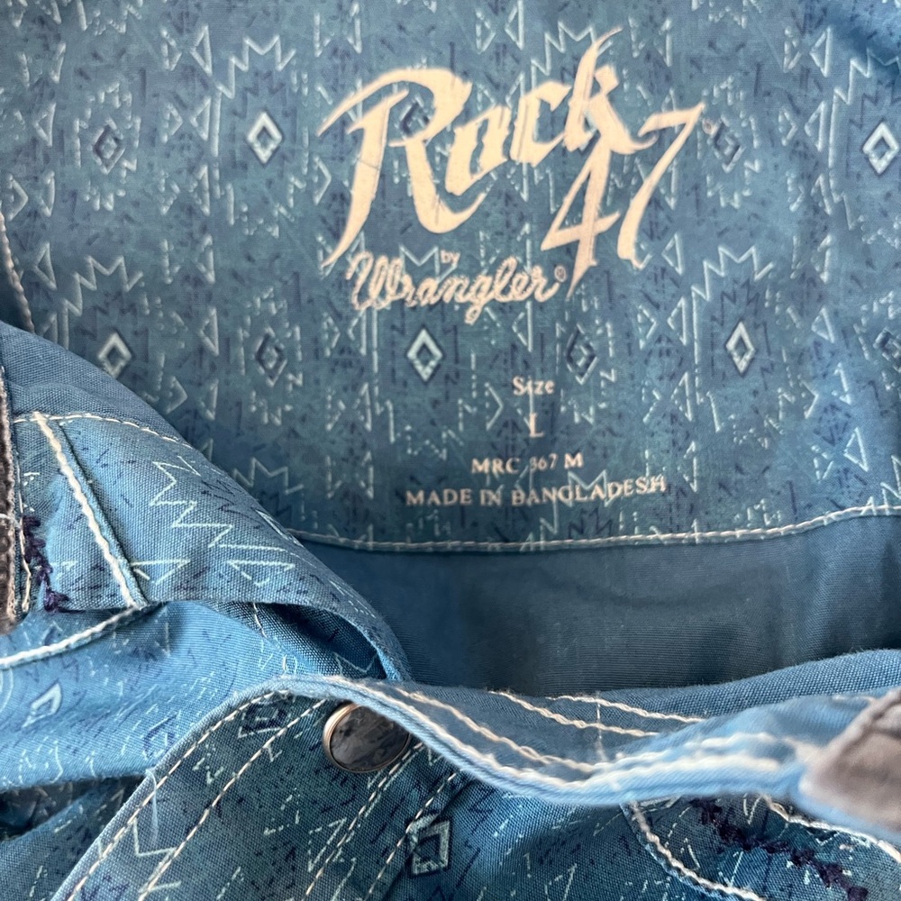 Wrangler Rock 47 Blue Geometric Shirt